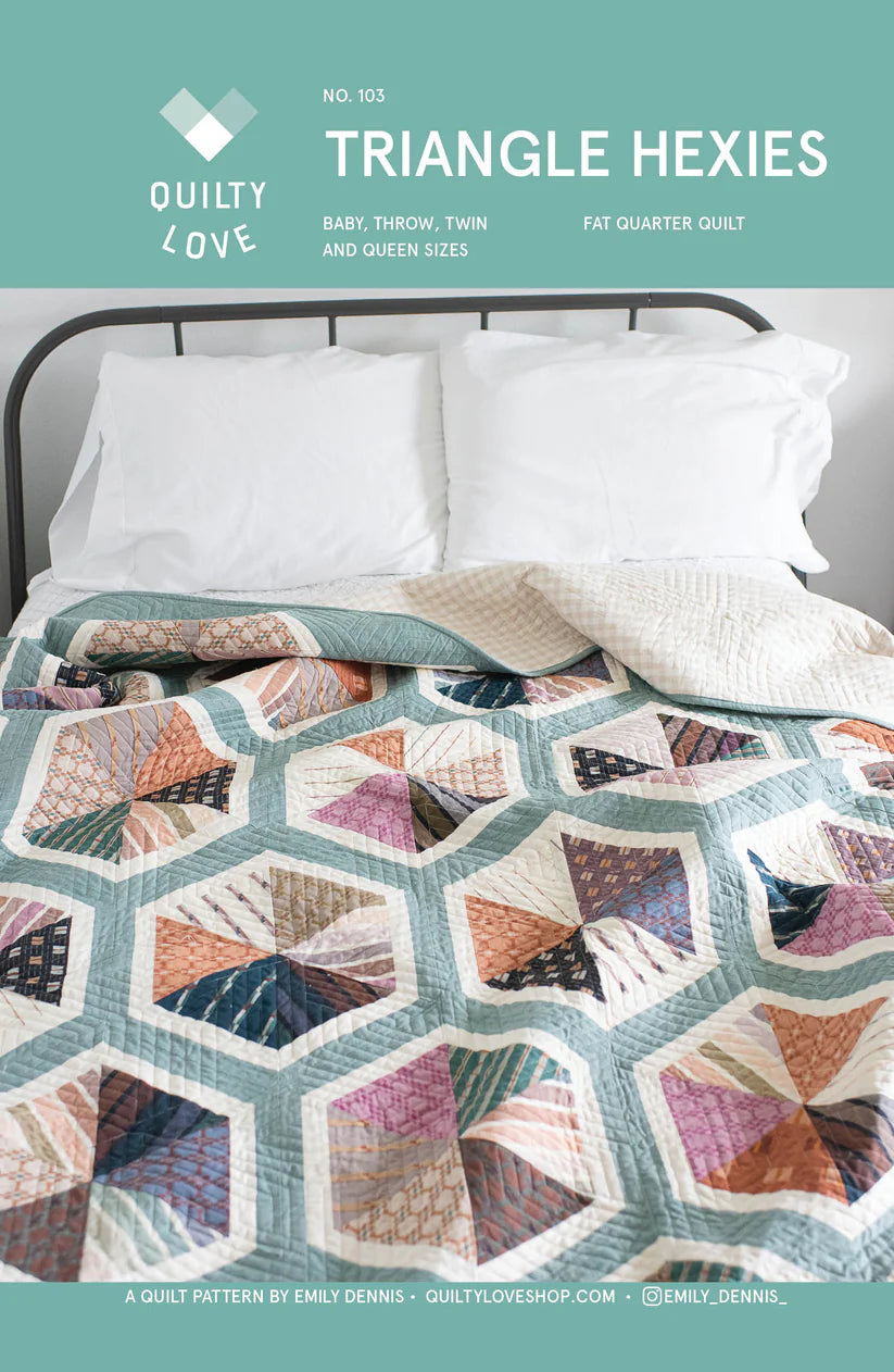 Triangle Hexies by Quilty Love