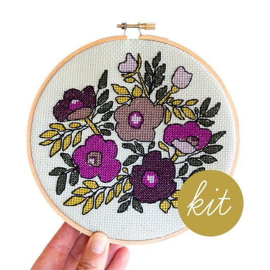 Violet Vibes Cross Stitch Kit