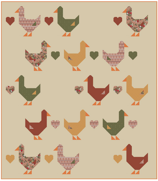 Goose Goose Quilt Kit- Autumn Goose Version, Throw Size