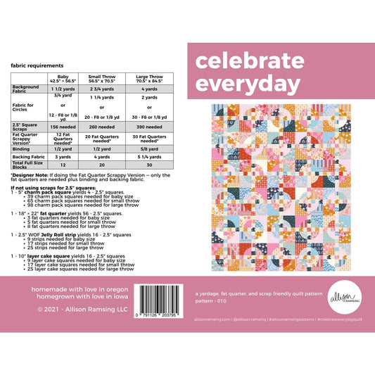 Celebrate Everyday Quilt Paper Pattern