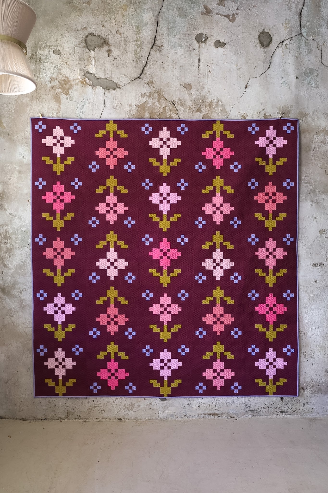 Pansy Patch Cover Version in Large Throw Quilt Kit