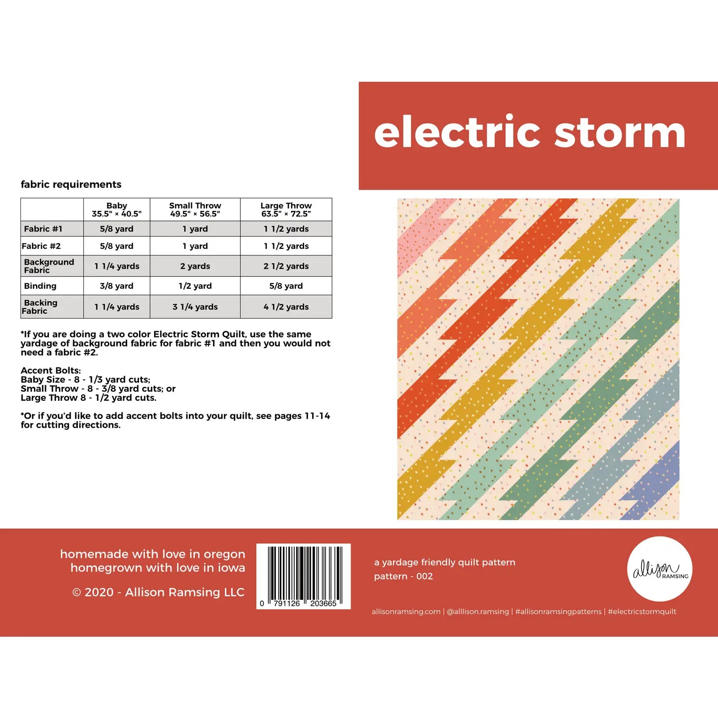 Electric Storm Quilt Paper Pattern
