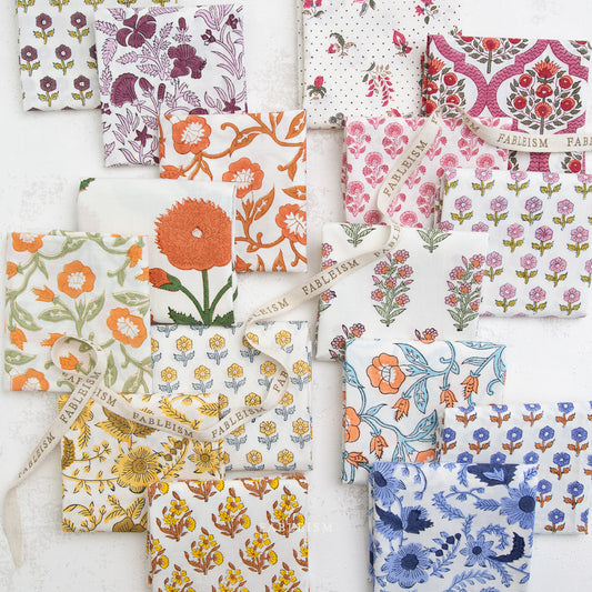 Indian Block Prints: Cottage Fat Quarter and Half Yard Bundles