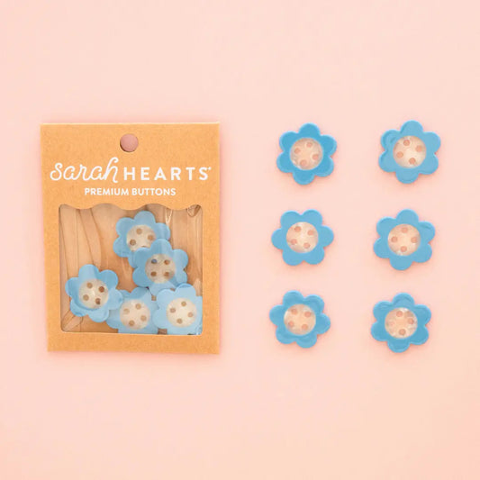 Large Blue Daisy 1" Buttons