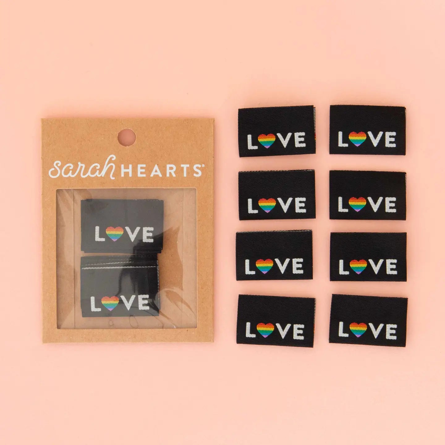 Love Pride Heart Woven Sewing Labels - Pride Gift