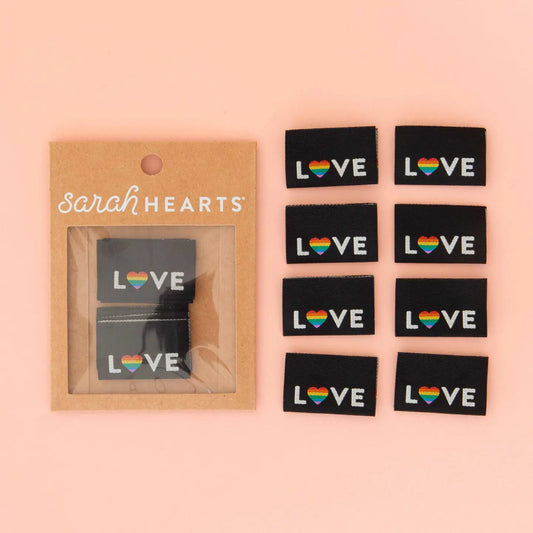 Love Pride Heart Woven Sewing Labels - Pride Gift