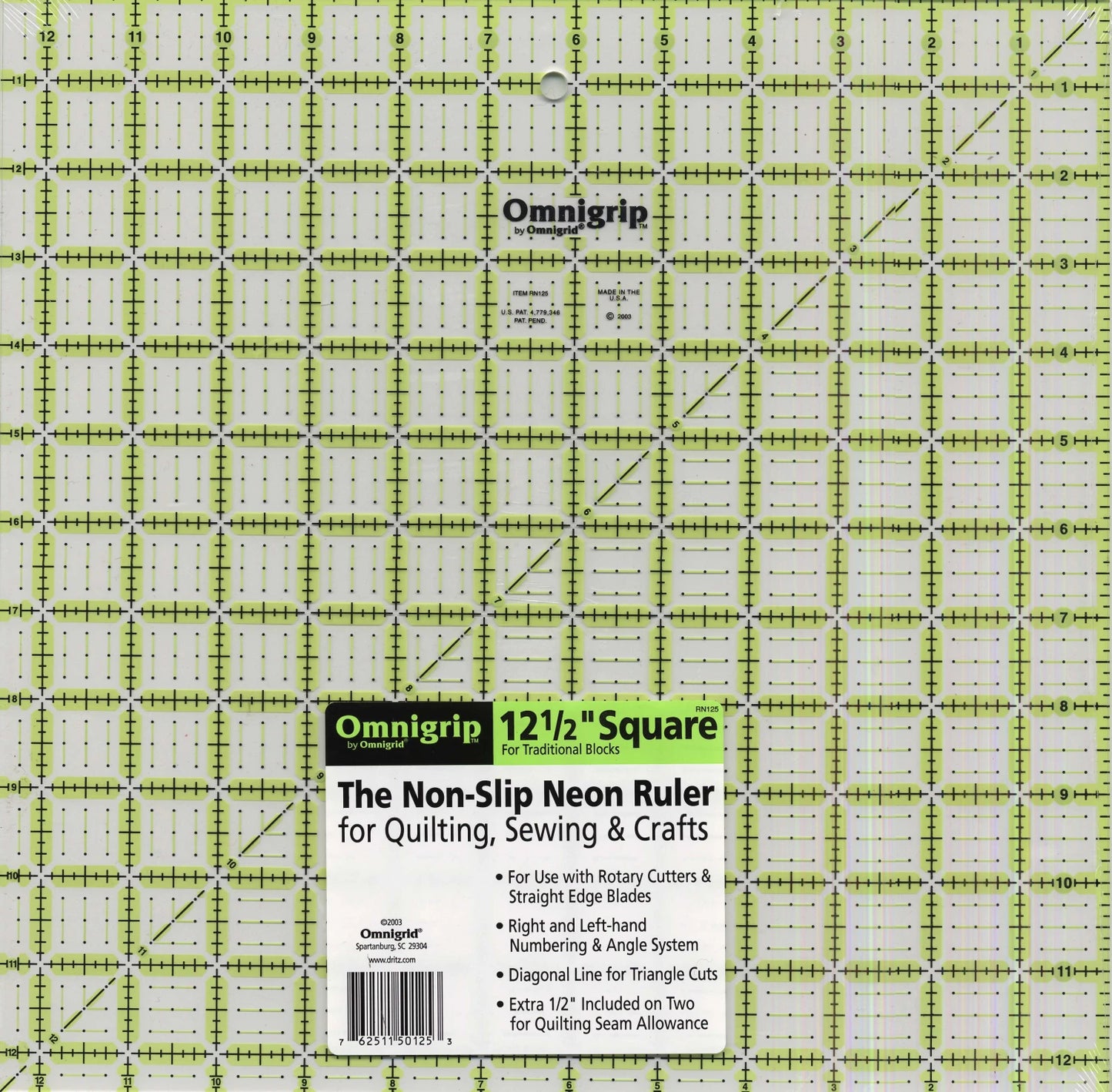 Omnigrip 12.5" x 12.5" Ruler
