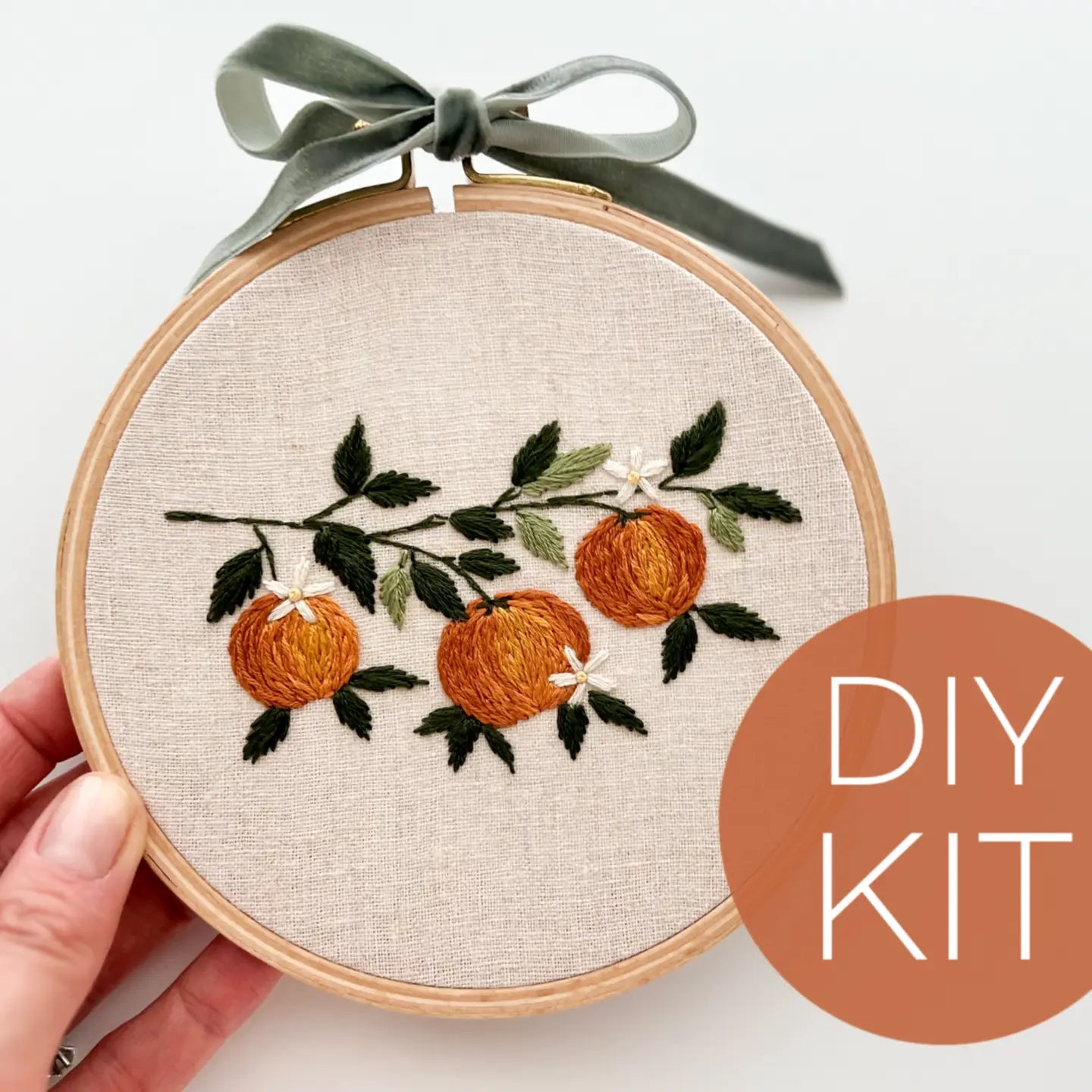 Orange Branch Embroidery Kit