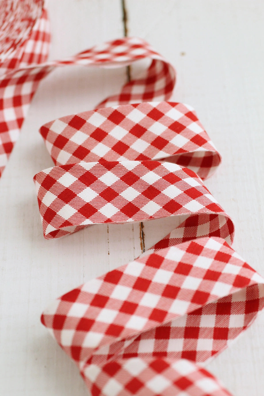 2.5" Bias Quilt Binding - Red Gingham