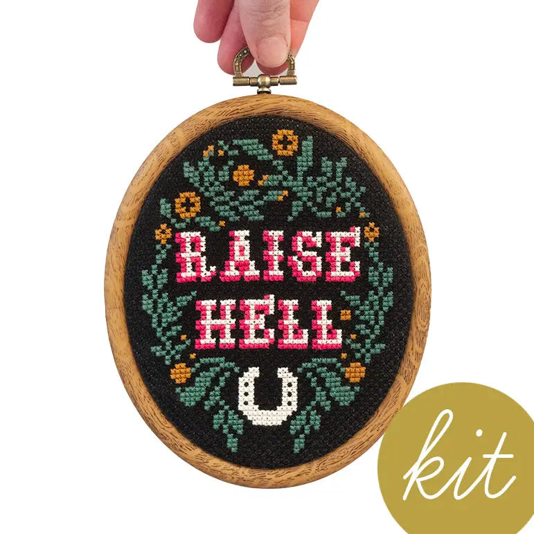 Raise Hell Cross Stitch Kit