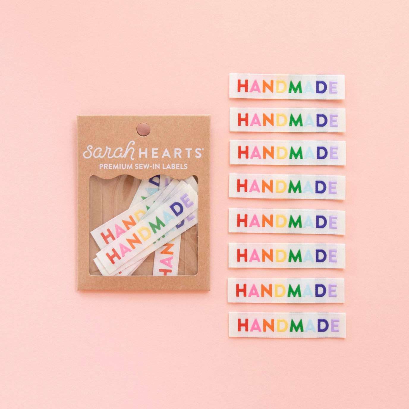 Handmade Woven Sewing Labels - Rainbow Colors