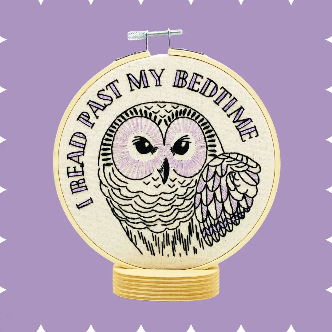 I Read Past My Bedtime Complete Embroidery Kit
