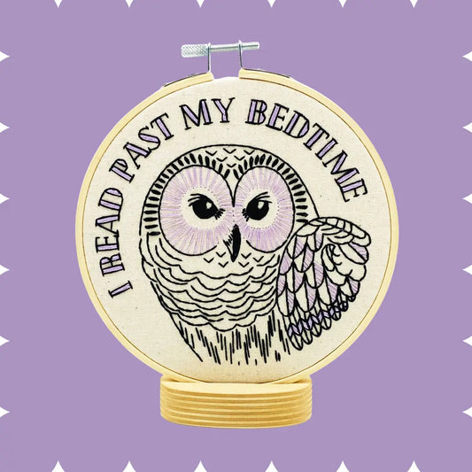 I Read Past My Bedtime Complete Embroidery Kit