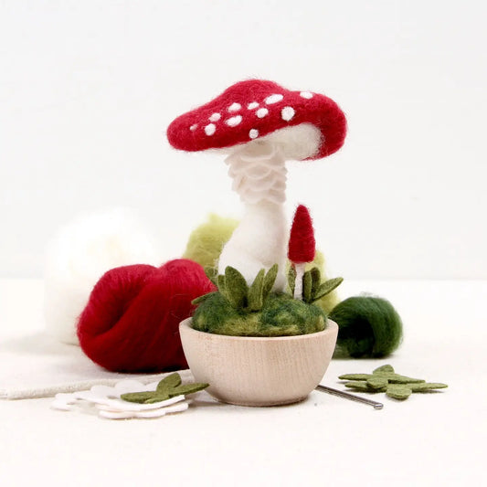 Needle Felting Kit, Crimson Toadstool