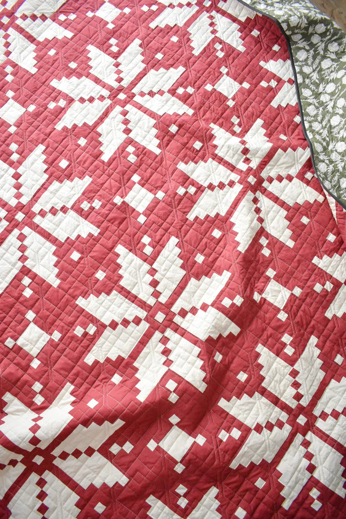Knitted Star Red Version Throw Quilt Kit