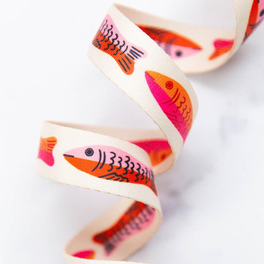 Sardines in Pink by Alexia Abegg 1" Webbing