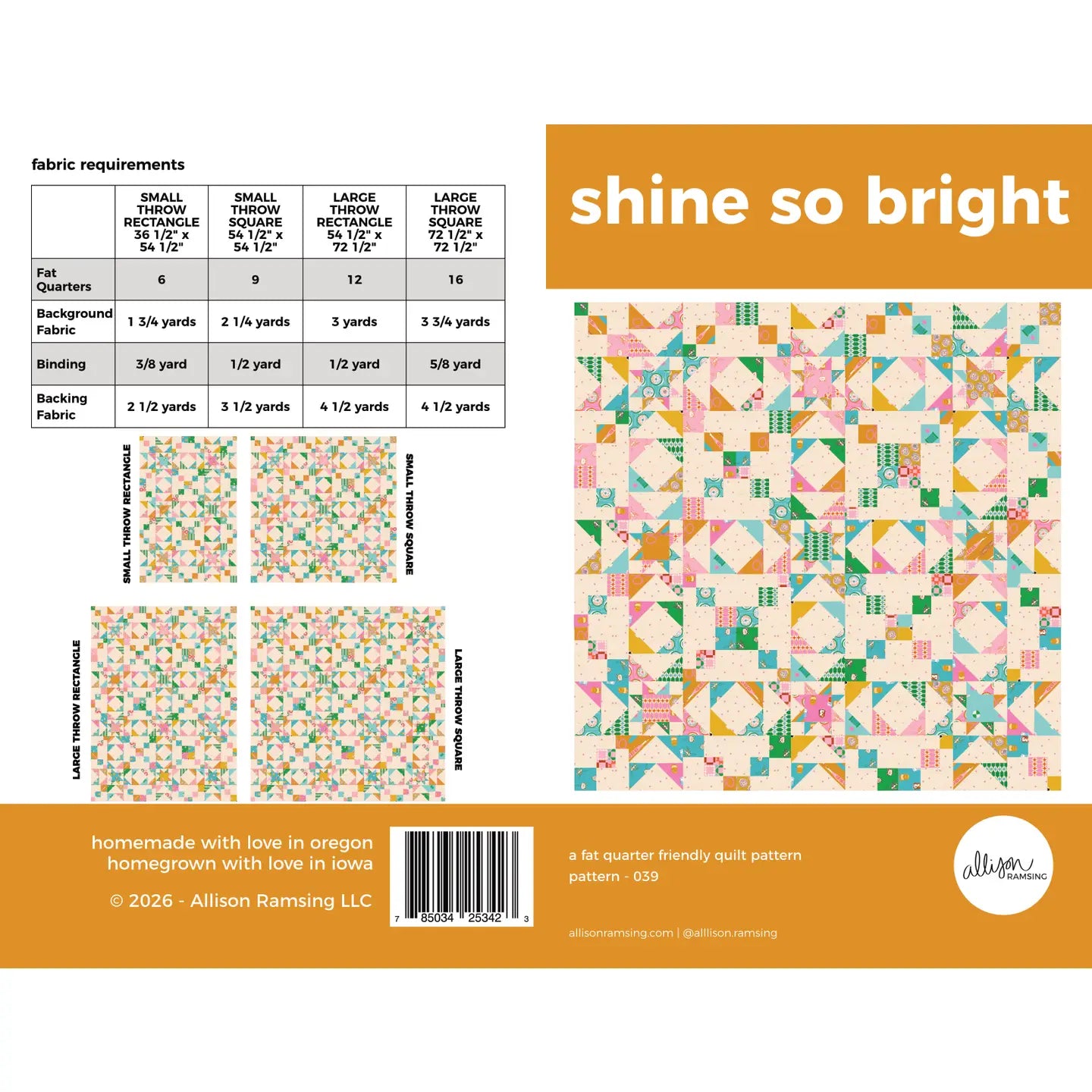 Shine So Bright Quilt Paper Pattern