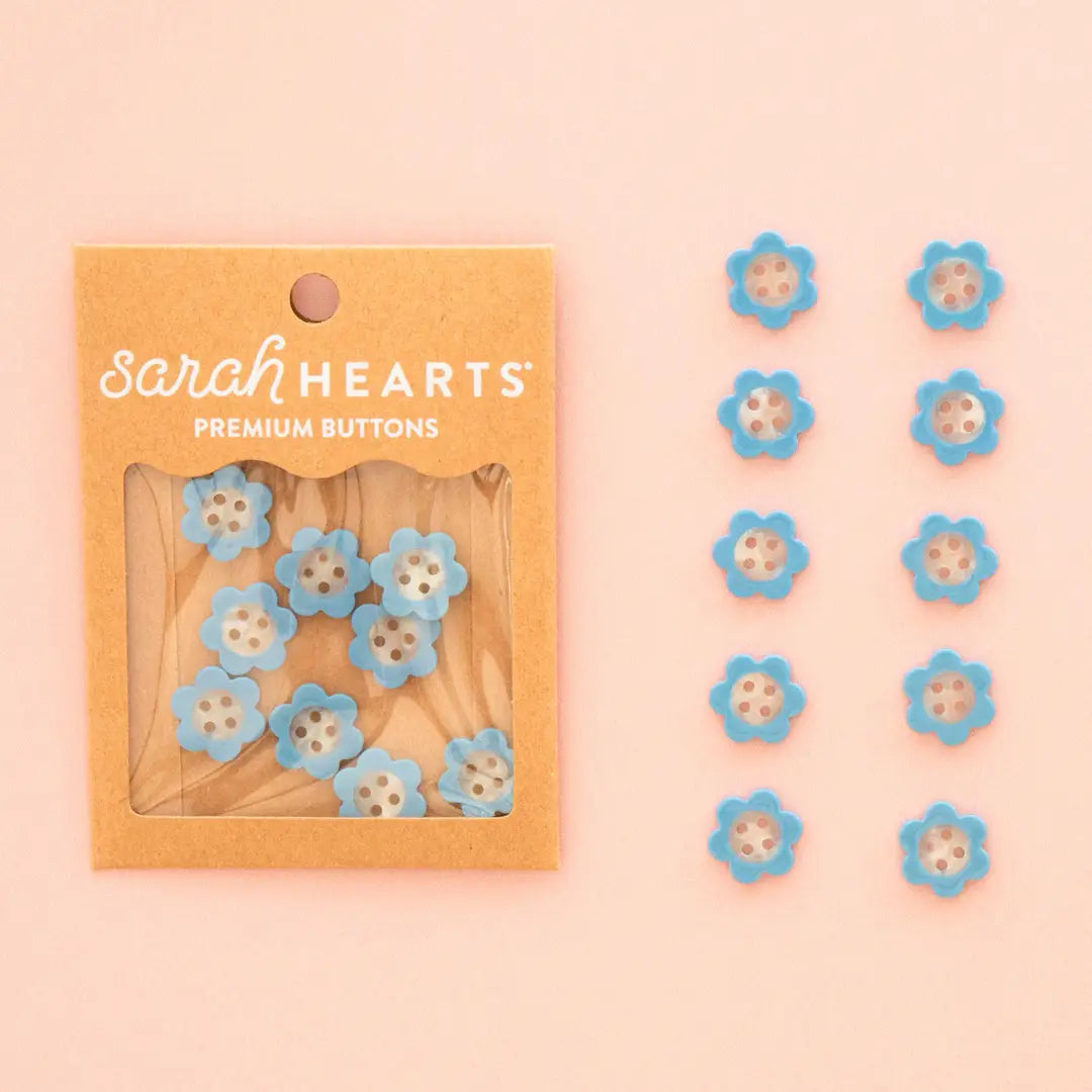 Blue Daisy Small 5/8" Buttons