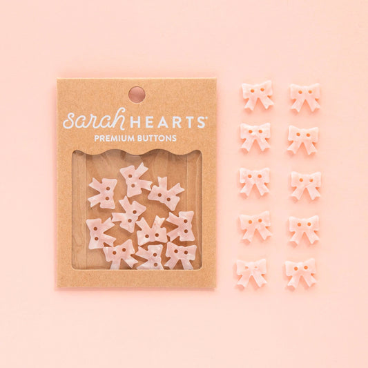 Small Pink Bow 5/8" Buttons