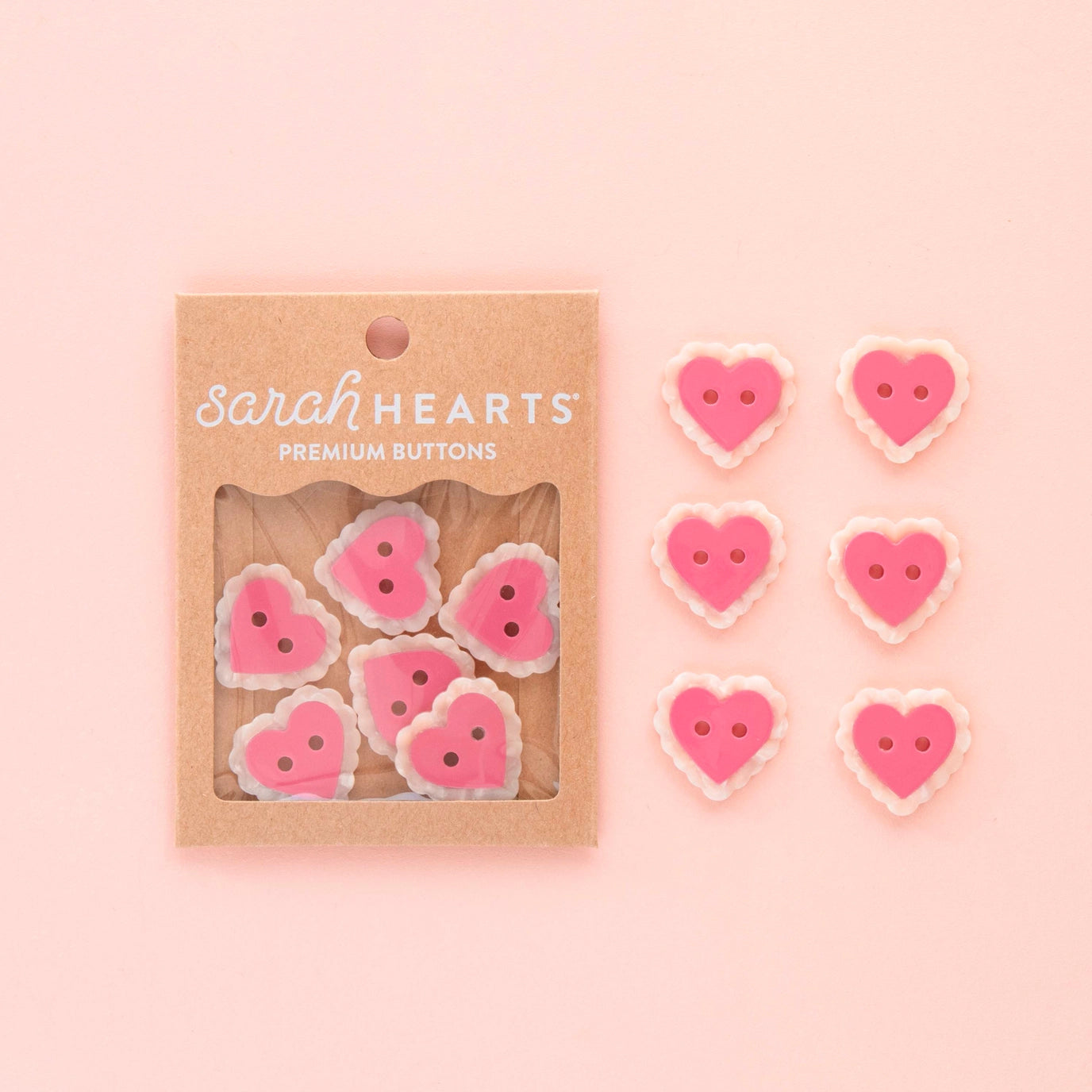 Pink Sweet Heart Large 1" Buttons