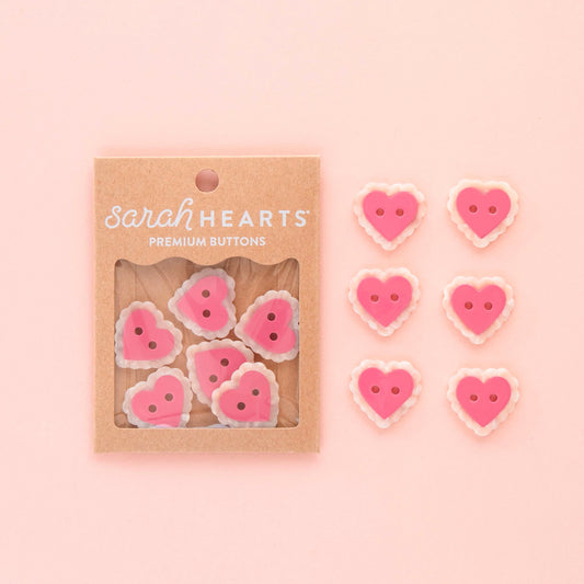 Pink Sweet Heart Large 1" Buttons