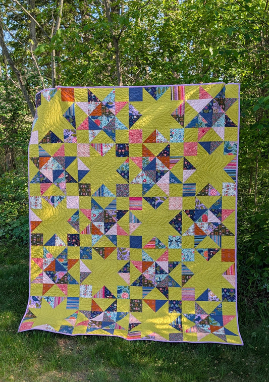 Starry Gems Starling Version Throw Size Quilt Kit
