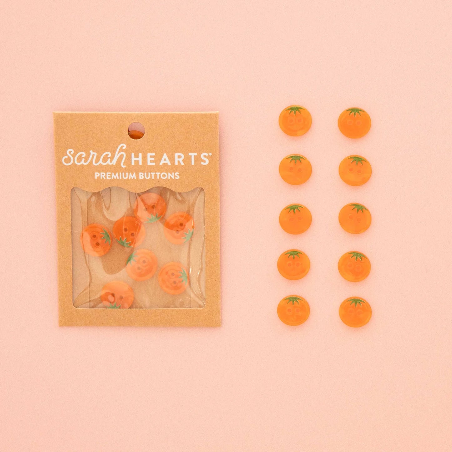 Small Orange Tomato 5/8" Buttons