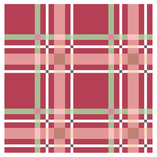 Red Upscale Plaid Throw Size Quilt Kit