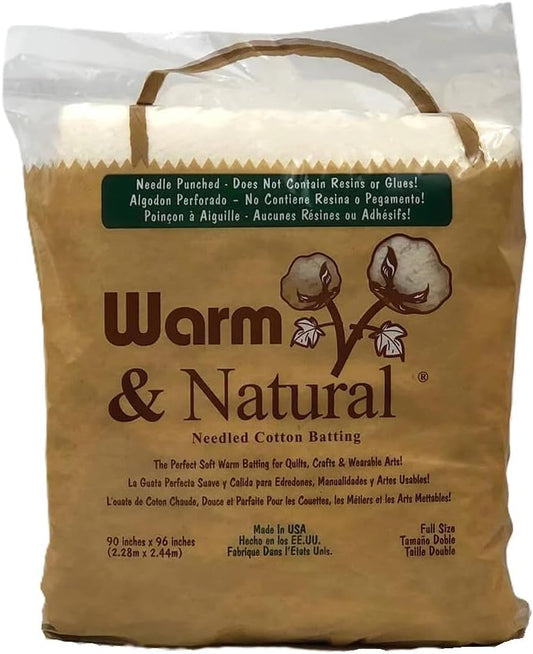 Warm and Natural Cotton Batting, Full Size