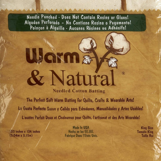 Warm and Natural Cotton Batting, King Size