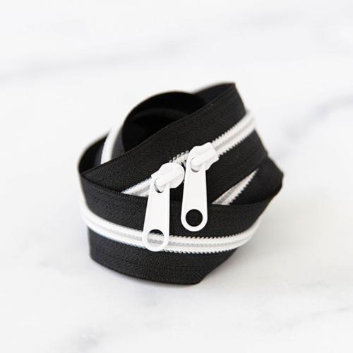 30" Black and White Zipper